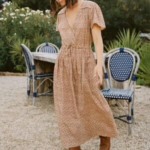 Christy Dawn Simple Dawn Dress in Ditsy Berry Floral Red Medium Organic Cotton